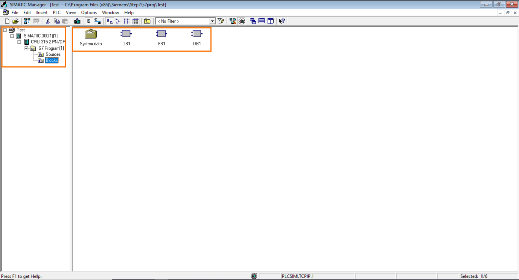 برنامه‌نویسی PLC STEP7 با نرم‌افزار Siemens SIMATIC Manager - ایستگاه(station) بارگذاری شده است