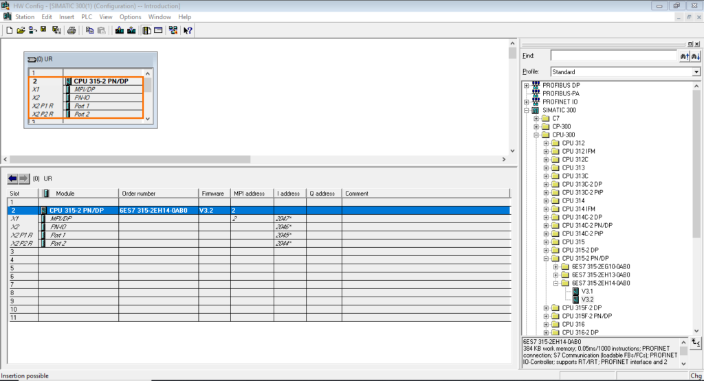 برنامه‌نویسی PLC زیمنس SIMATIC Manager STEP7 - CPU افزوده شد