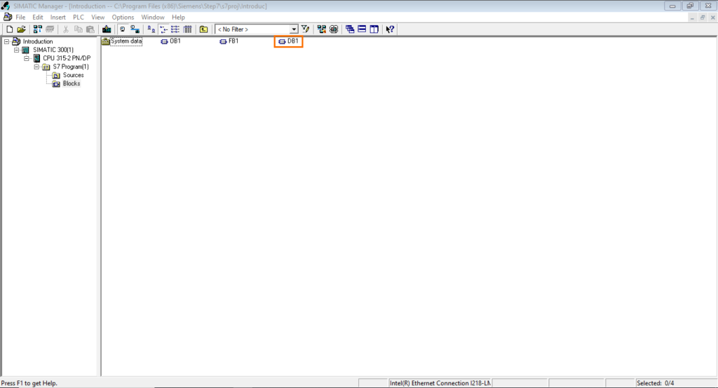 برنامه‌نویسی PLC زیمنس SIMATIC Manager STEP7 - data block ایجاد