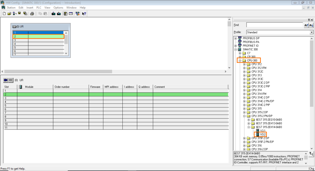 برنامه‌نویسی PLC زیمنس SIMATIC Manager STEP7 - اضافه کردن CPU