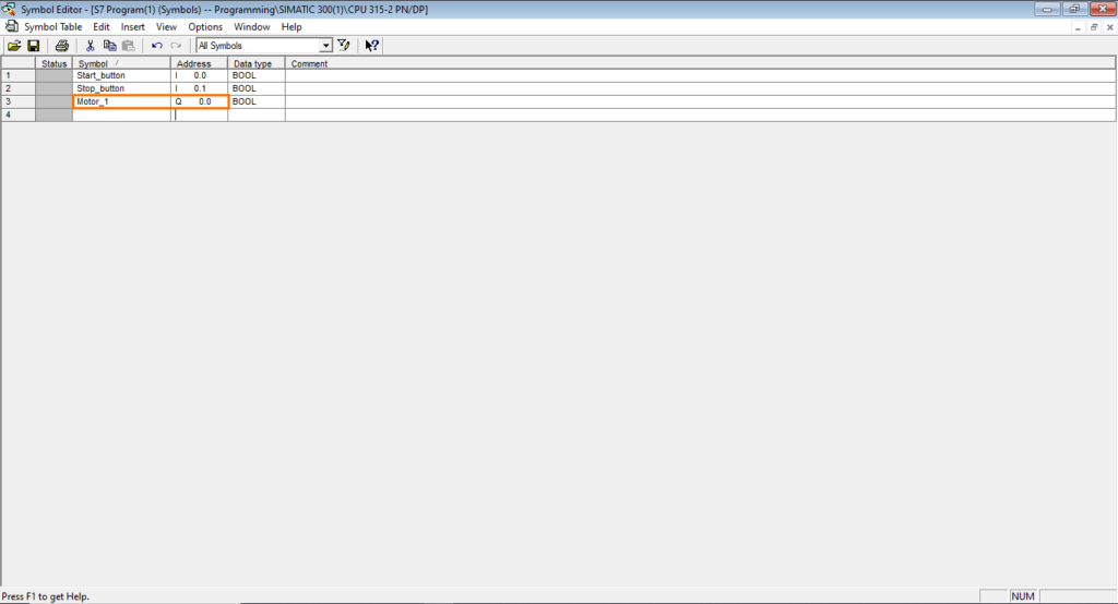 برنامه‌نویسی PLC زیمنس SIMATIC Manager STEP7 - اضافه کردن نماد سوم
