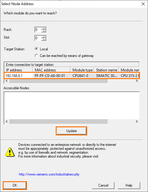 برنامه‌نویسی PLC زیمنس SIMATIC Manager STEP7- انتخاب هدف آپلود