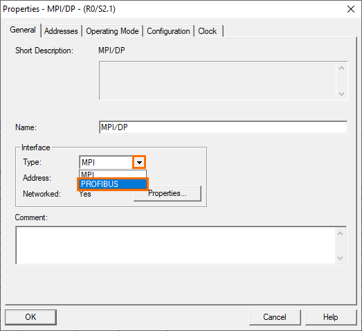 برنامه‌نویسی PLC زیمنس SIMATIC Manager STEP7 - انتخاب پروتکل PROFIBUS