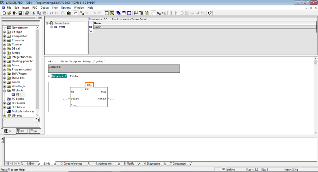 برنامه‌نویسی PLC زیمنس SIMATIC Manager STEP7 - بلوک داده اضافه شد