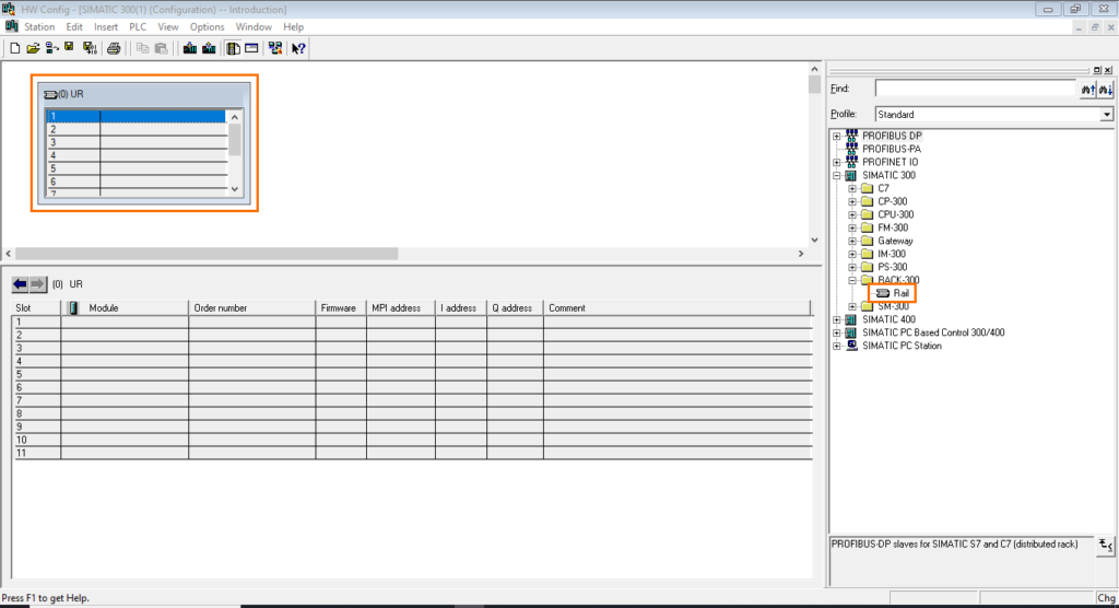 برنامه‌نویسی PLC زیمنس SIMATIC Manager STEP7 - ریل اضافه شد
