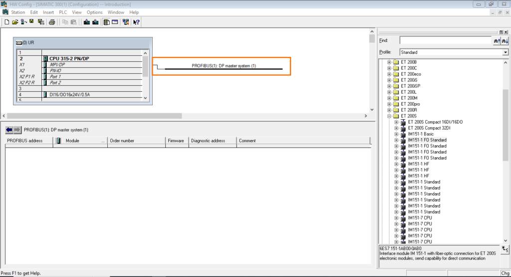 برنامه‌نویسی PLC زیمنس SIMATIC Manager STEP7 - شاخه شبکه در پیکربندی سخت‌افزار