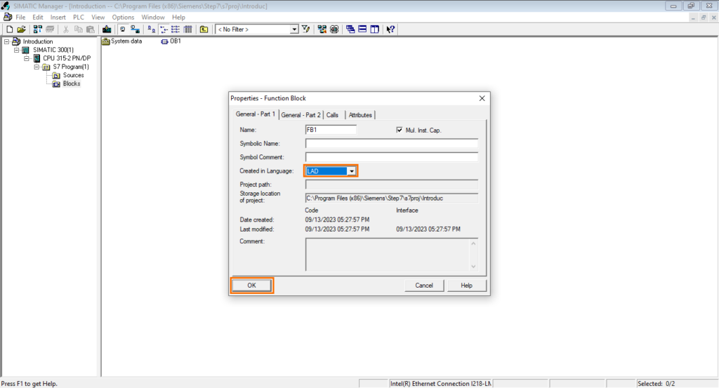 برنامه‌نویسی PLC زیمنس SIMATIC Manager STEP7 -ویژگی‌های FB