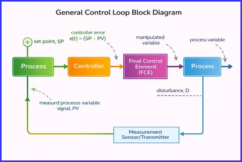 بلاک دیاگرام کلی یک لوپ کنترلی