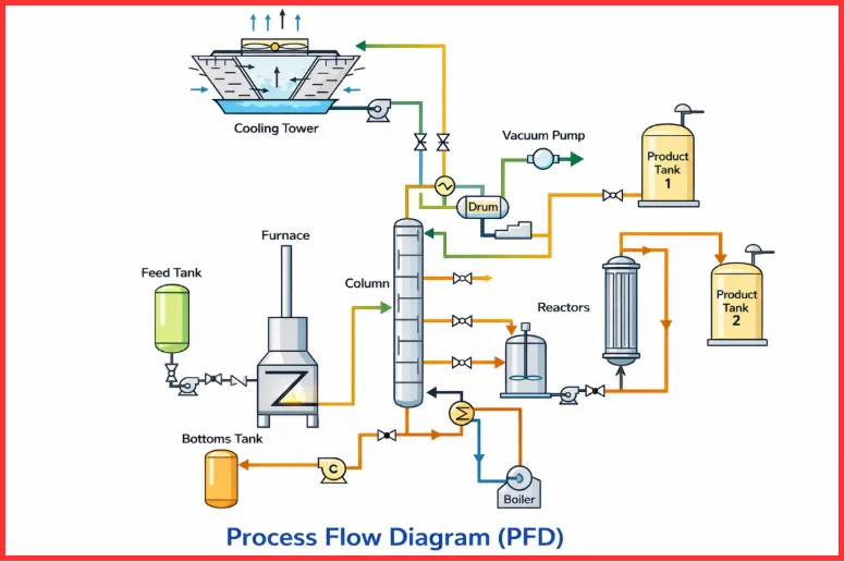 نمودارهای فلوی فرایند (PFD)